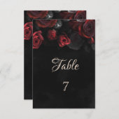 Elegante Rote Rosen gotisch Einladung (Vorne/Hinten)