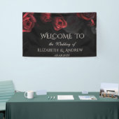 Elegante Rote Rosen Gotische Hochzeit Banner (Messeveranstaltung)
