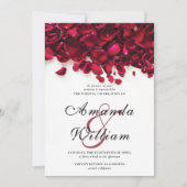 Elegante Rote Rosen Hochzeit Einladung (Vorderseite)