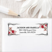 Elegante Rote Rosen Hochzeiten Rücksendeadressen-A (Insitu)