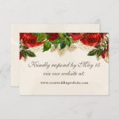 Elegante Rote Rosen Hochzeiten Website UAWG RSVP Karte (Vorne/Hinten)