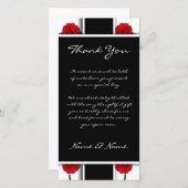 Elegante rote Rosen - Hochzeitkarten Dankeskarte (Vorne/Hinten)