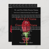 Elegante Rote Rosen Hochzeitsfeiern Einladungspostkarte (Vorne/Hinten)