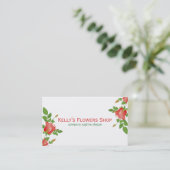 Elegante Rote Rosen Illustration Blumendesign Visitenkarte (Stehend Vorderseite)