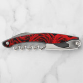 Elegante Rote Rosen Kellnermesser (Rückseite)