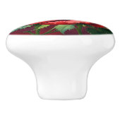 Elegante Rote Rosen Keramikknauf (Seitenansicht)