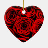 Elegante Rote Rosen Keramikornament (Hinten)