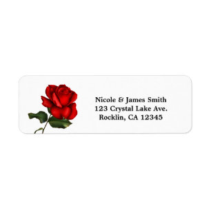 Elegante rote Rosen-Langstiel-Blumen-Einladung
