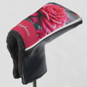 Elegante Rote Rosen mit Raindrops Floral Golf Headcover (3/4 Vorderseite)