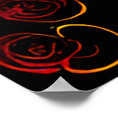 Elegante Rote Rosen mit Schmetterlingen Poster (Ecke)