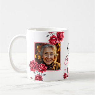 Elegante Rote Rosen Oma Foto Kaffeetasse