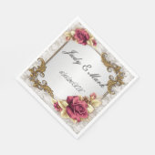 Elegante Rote Rosen Paper Napkins Serviette (Ecke)