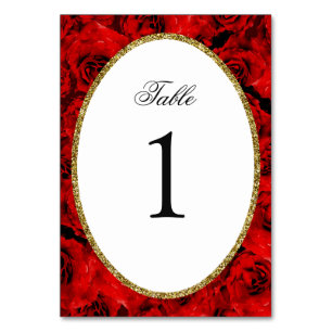 Elegante rote Rosen Quinceanera-Tischnummer Tischnummer