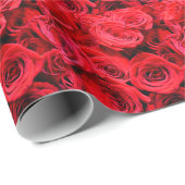 Elegante rote Rosen Rote Blume Rote Blüte Geschenkpapier (Rolleneckpunkt)