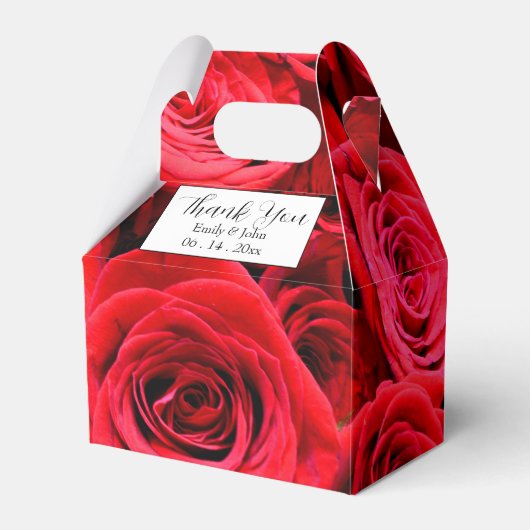 Elegante rote Rosen Rote Blume Rote Blüte Geschenkschachtel (Vorderseite)