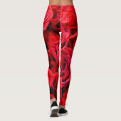 Elegante rote Rosen Rote Blume Rote Blüte Leggings (Rückseite)