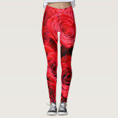 Elegante rote Rosen Rote Blume Rote Blüte Leggings (Vorderseite)