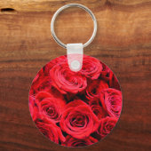 Elegante rote Rosen Rote Blume Rote Blüte Schlüsselanhänger (Vorderseite)