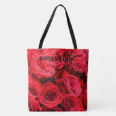 Elegante rote Rosen Rote Blume Rote Blüte Tasche (Vorderseite)