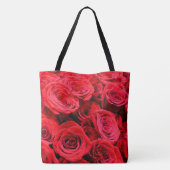 Elegante rote Rosen Rote Blume Rote Blüte Tasche (Rückseite)