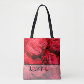 Elegante rote Rosen Rote Blume Rote Blüte Tasche (Vorderseite)