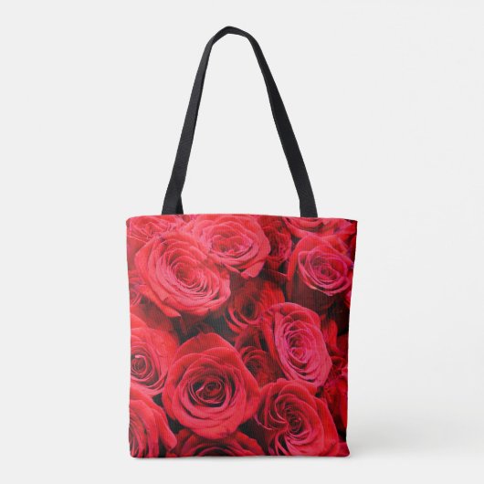 Elegante rote Rosen Rote Blume Rote Blüte Tasche (Rückseite)