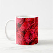 Elegante Rote Rosen roter Blumen Kaffeetasse (Links)
