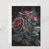 Elegante Rote Rosen Schwarzes UAWG Einladung (Rückseite)