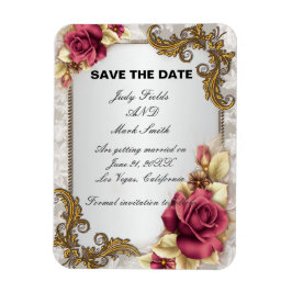 Elegante Rote Rosen speichern das Datumsfenster Magnet