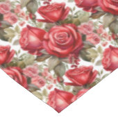 Elegante Rote Rosen Tablecloth Tischdecke (Schrägansicht)
