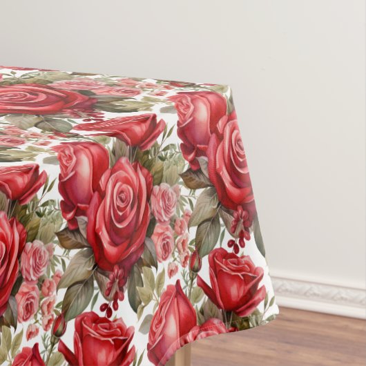 Elegante Rote Rosen Tablecloth Tischdecke (Beispiel)