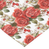 Elegante Rote Rosen Tablecloth Tischdecke (Schrägansicht)