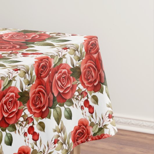 Elegante Rote Rosen Tablecloth Tischdecke (Beispiel)