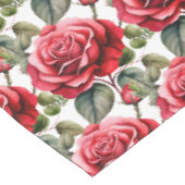 Elegante Rote Rosen Tablecloth Tischdecke (Schrägansicht)
