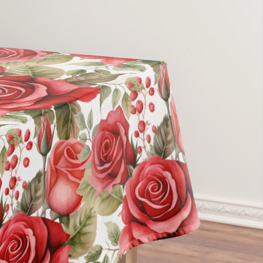 Elegante rote Rosen Tischdecke (Beispiel)