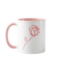 Elegante rote Rosen Valentinstag Kaffeetasse