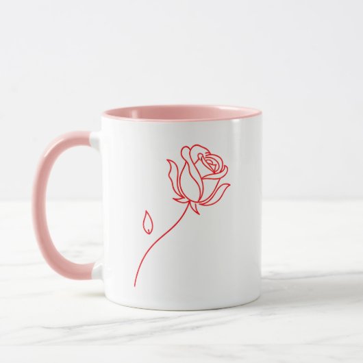 Elegante rote Rosen Valentinstag Kaffeetasse (Links)