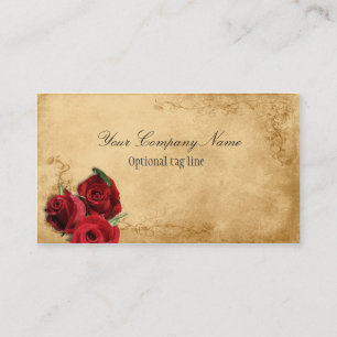 Elegante rote Rosen-Vintage-Antik Visitenkarte