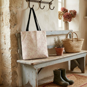 Elegante rote Rosenpapier-Chintz-Monogramm Tasche