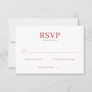 Elegante rote RSVP-Karte RSVP Karte