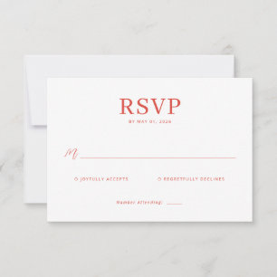 Elegante rote RSVP-Karte RSVP Karte