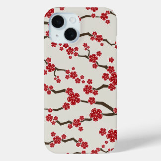 Elegante Rote Sakura Kirchenbronzern Blume Moderne Case-Mate iPhone Hülle