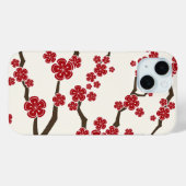 Elegante Rote Sakura Kirchenbronzern Blume Moderne Case-Mate iPhone Hülle (Rückseite (Horizontal))