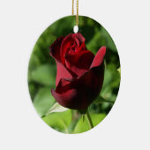 Elegante rote Samt-Rose Keramikornament (Rechts)