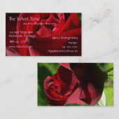 Elegante rote Samt-Rose Visitenkarte (Vorne/Hinten)