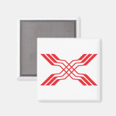 Elegante rote Schleife Buchstabe X Monogramm Magnet (Vorderseite/Rückseite)