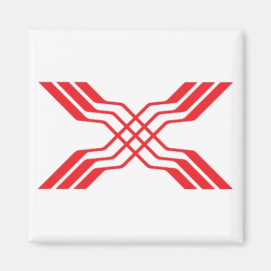 Elegante rote Schleife Buchstabe X Monogramm Magnet (Vorne)