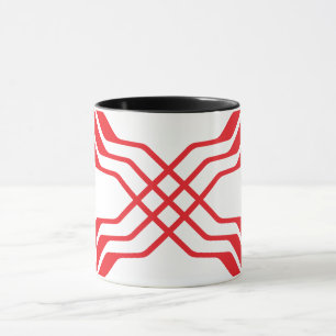 Elegante rote Schleife Linie Buchstabe X Monogramm Tasse