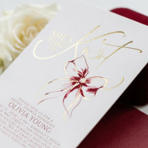Elegante rote Schleife - She's Tying The Knot - Br