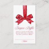 Elegante rote Schleife Weihnachten Windel-Raffle Begleitkarte (Vorderseite)